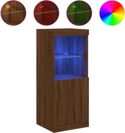 vidaXL - Dressoir - met - LED-verlichting - 41x37x100 - cm - bruin - eikenkleur