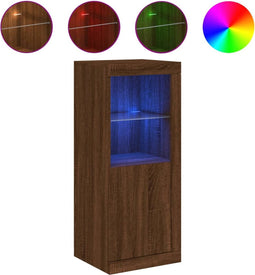 vidaXL - Dressoir - met - LED-verlichting - 41x37x100 - cm - bruin - eikenkleur