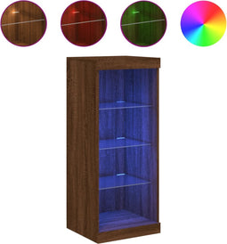 vidaXL - Dressoir - met - LED-verlichting - 41x37x100 - cm - bruin - eikenkleur