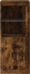 vidaXL - Dressoir - met - LED-verlichting - 41x37x100 - cm - gerookt - eikenkleurig