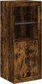vidaXL - Dressoir - met - LED-verlichting - 41x37x100 - cm - gerookt - eikenkleurig