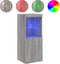 vidaXL - Dressoir - met - LED-verlichting - 41x37x100 - cm - grijs - sonoma - eiken