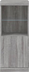 vidaXL - Dressoir - met - LED-verlichting - 41x37x100 - cm - grijs - sonoma - eiken