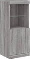 vidaXL - Dressoir - met - LED-verlichting - 41x37x100 - cm - grijs - sonoma - eiken