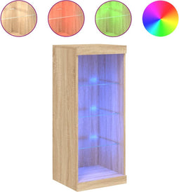 vidaXL - Dressoir - met - LED-verlichting - 41x37x100 - cm - sonoma - eikenkleurig