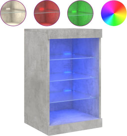 vidaXL - Dressoir - met - LED-verlichting - 41x37x67 - cm - betongrijs