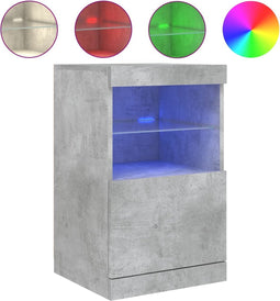 vidaXL - Dressoir - met - LED-verlichting - 41x37x67 - cm - betongrijs