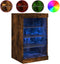vidaXL - Dressoir - met - LED-verlichting - 41x37x67 - cm - gerookt - eikenkleurig