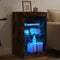 vidaXL - Dressoir - met - LED-verlichting - 41x37x67 - cm - gerookt - eikenkleurig
