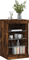 vidaXL - Dressoir - met - LED-verlichting - 41x37x67 - cm - gerookt - eikenkleurig