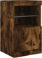 vidaXL - Dressoir - met - LED-verlichting - 41x37x67 - cm - gerookt - eikenkleurig