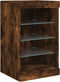 vidaXL - Dressoir - met - LED-verlichting - 41x37x67 - cm - gerookt - eikenkleurig