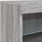 vidaXL - Dressoir - met - LED-verlichting - 41x37x67 - cm - grijs - sonoma - eiken