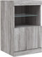 vidaXL - Dressoir - met - LED-verlichting - 41x37x67 - cm - grijs - sonoma - eiken