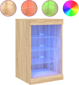 vidaXL - Dressoir - met - LED-verlichting - 41x37x67 - cm - sonoma - eikenkleurig