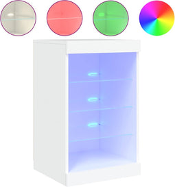 vidaXL - Dressoir - met - LED-verlichting - 41x37x67 - cm - wit