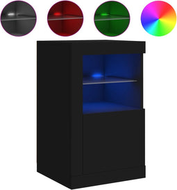 vidaXL - Dressoir - met - LED-verlichting - 41x37x67 - cm - zwart