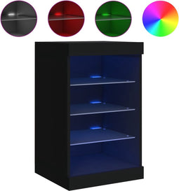 vidaXL - Dressoir - met - LED-verlichting - 41x37x67 - cm - zwart