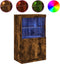 vidaXL - Dressoir - met - LED-verlichting - 60,5x37x100 - cm - gerookt - eikenkleur