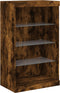 vidaXL - Dressoir - met - LED-verlichting - 60,5x37x100 - cm - gerookt - eikenkleur