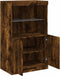 vidaXL - Dressoir - met - LED-verlichting - 60,5x37x100 - cm - gerookt - eikenkleur