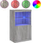 vidaXL - Dressoir - met - LED-verlichting - 60,5x37x100 - cm - grijs - sonoma - eiken