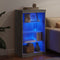 vidaXL - Dressoir - met - LED-verlichting - 60,5x37x100 - cm - grijs - sonoma - eiken