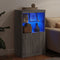 vidaXL - Dressoir - met - LED-verlichting - 60,5x37x100 - cm - grijs - sonoma - eiken