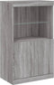 vidaXL - Dressoir - met - LED-verlichting - 60,5x37x100 - cm - grijs - sonoma - eiken