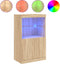 vidaXL - Dressoir - met - LED-verlichting - 60,5x37x100 - cm - sonoma - eikenkleurig