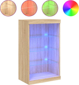 vidaXL - Dressoir - met - LED-verlichting - 60,5x37x100 - cm - sonoma - eikenkleurig