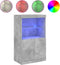 vidaXL - Dressoir - met - LED-verlichting - 60,5x37x100 - cm - betongrijs