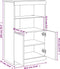 vidaXL - Dressoir - met - LED-verlichting - 60,5x37x100 - cm - betongrijs
