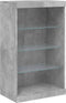 vidaXL - Dressoir - met - LED-verlichting - 60,5x37x100 - cm - betongrijs