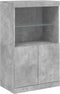 vidaXL - Dressoir - met - LED-verlichting - 60,5x37x100 - cm - betongrijs