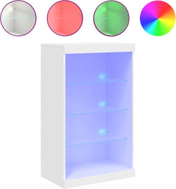 vidaXL - Dressoir - met - LED-verlichting - 60,5x37x100 - cm - wit