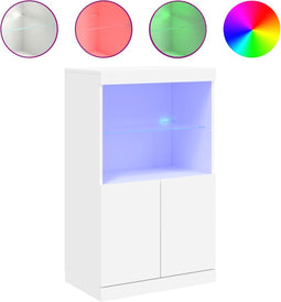 vidaXL - Dressoir - met - LED-verlichting - 60,5x37x100 - cm - wit