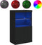 vidaXL - Dressoir - met - LED-verlichting - 60,5x37x100 - cm - zwart
