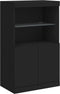 vidaXL - Dressoir - met - LED-verlichting - 60,5x37x100 - cm - zwart