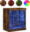 vidaXL - Dressoir - met - LED-verlichting - 60,5x37x67 - cm - gerookt - eikenkleur
