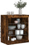 vidaXL - Dressoir - met - LED-verlichting - 60,5x37x67 - cm - gerookt - eikenkleur