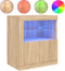 vidaXL - Dressoir - met - LED-verlichting - 60,5x37x67 - cm - sonoma - eikenkleurig