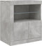 vidaXL - Dressoir - met - LED-verlichting - 60,5x37x67 - cm - betongrijs