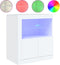 vidaXL - Dressoir - met - LED-verlichting - 60,5x37x67 - cm - wit