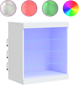 vidaXL - Dressoir - met - LED-verlichting - 60,5x37x67 - cm - wit