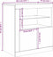 vidaXL - Dressoir - met - LED-verlichting - 60,5x37x67 - cm - zwart