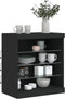 vidaXL - Dressoir - met - LED-verlichting - 60,5x37x67 - cm - zwart