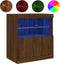 vidaXL - Dressoir - met - LED-verlichting - 60x37x67 - cm - bruin - eikenkleur