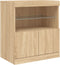 vidaXL - Dressoir - met - LED-verlichting - 60x37x67 - cm - sonoma - eikenkleurig