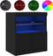 vidaXL - Dressoir - met - LED-verlichting - 60x37x67 - cm - zwart